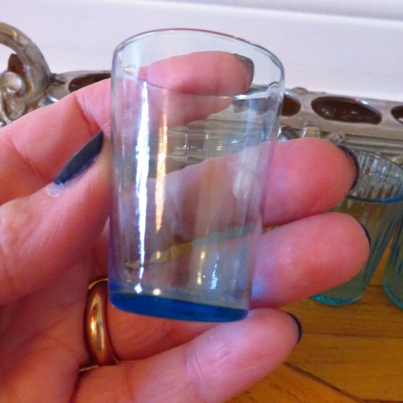 Vintage French aperitif liquor shot glasses and Louis XV Rococo style caddy drin - Picture 5 of 9